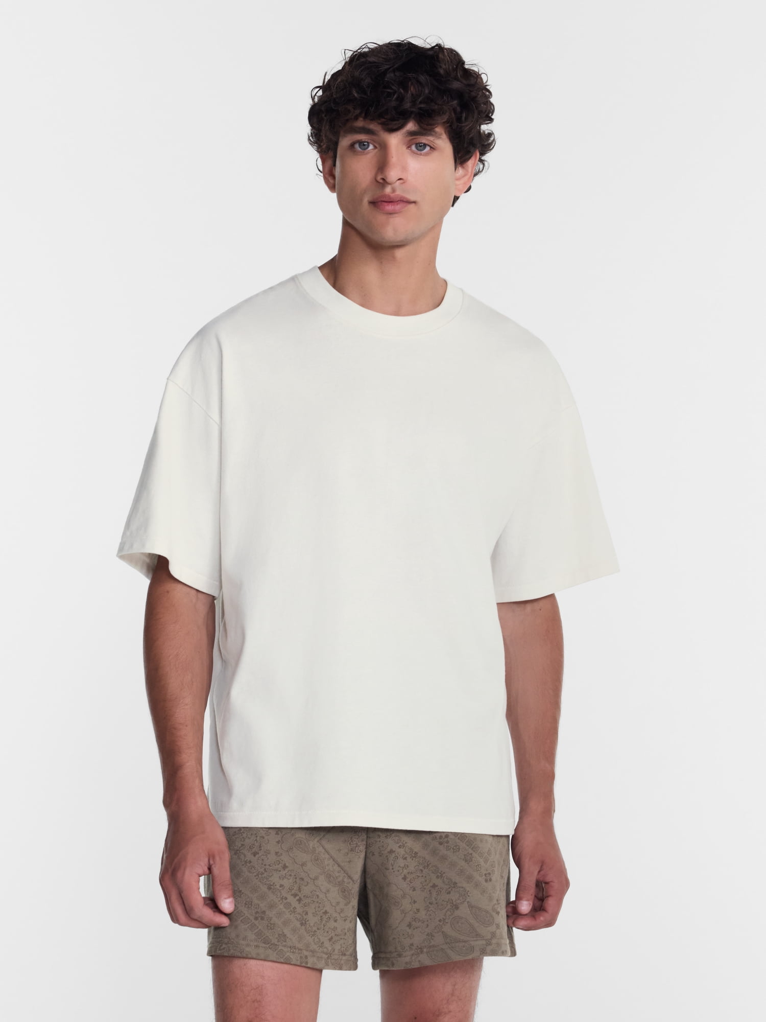 No Boundaries Boxy Fit Heavyweight Cotton Tee, Men's & Big Men's XS-3XL