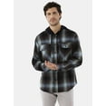 thumbnail image 1 of No Boundaries Men's & Big Men's Hooded Long Sleeve Flannel Shirt, Sizes XS-5XL, 1 of 5