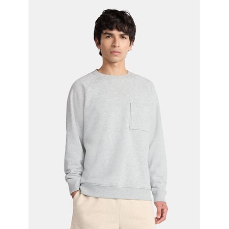 No Boundaries Crewneck Sweatshirt with Long Sleeves, Men's & Big Men's