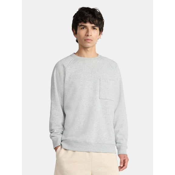 No Boundaries Crewneck Sweatshirt with Long Sleeves, Men's & Big Men's