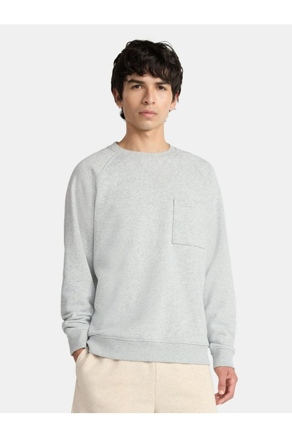 Crewneck Sweatshirt with Long Sleeves, Men's & Big Men's