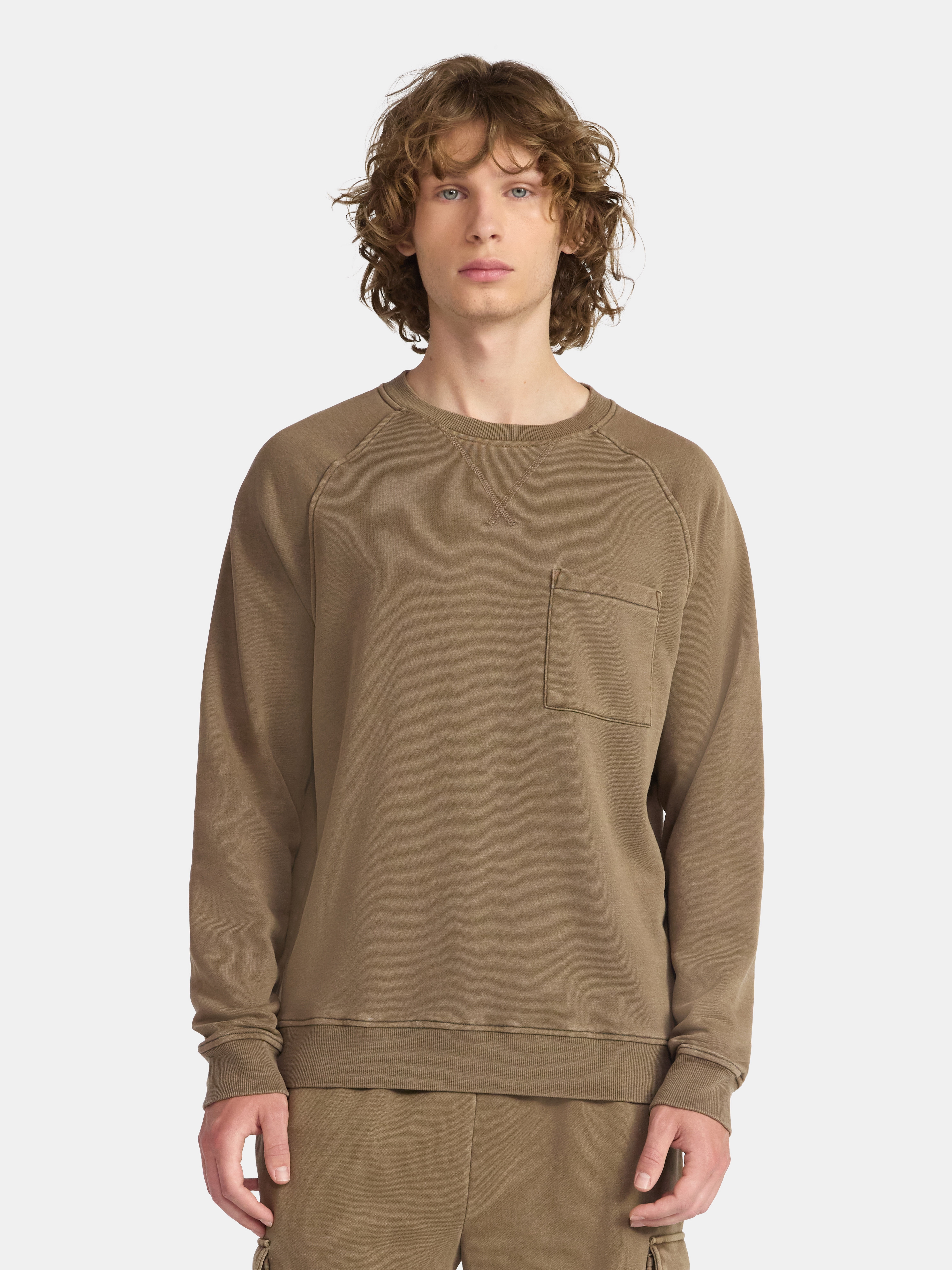 No Boundaries Crewneck Sweatshirt with Long Sleeves, Men's & Big Men's
