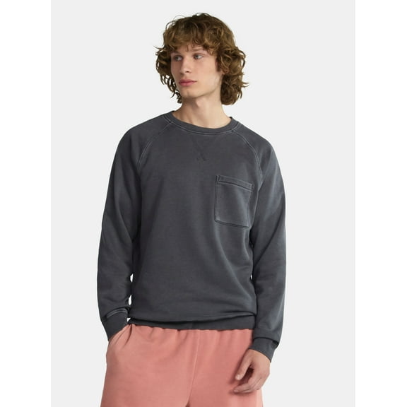 No Boundaries Oversized Crewneck Sweatshirt with Long Sleeves, Men's & Big Men's