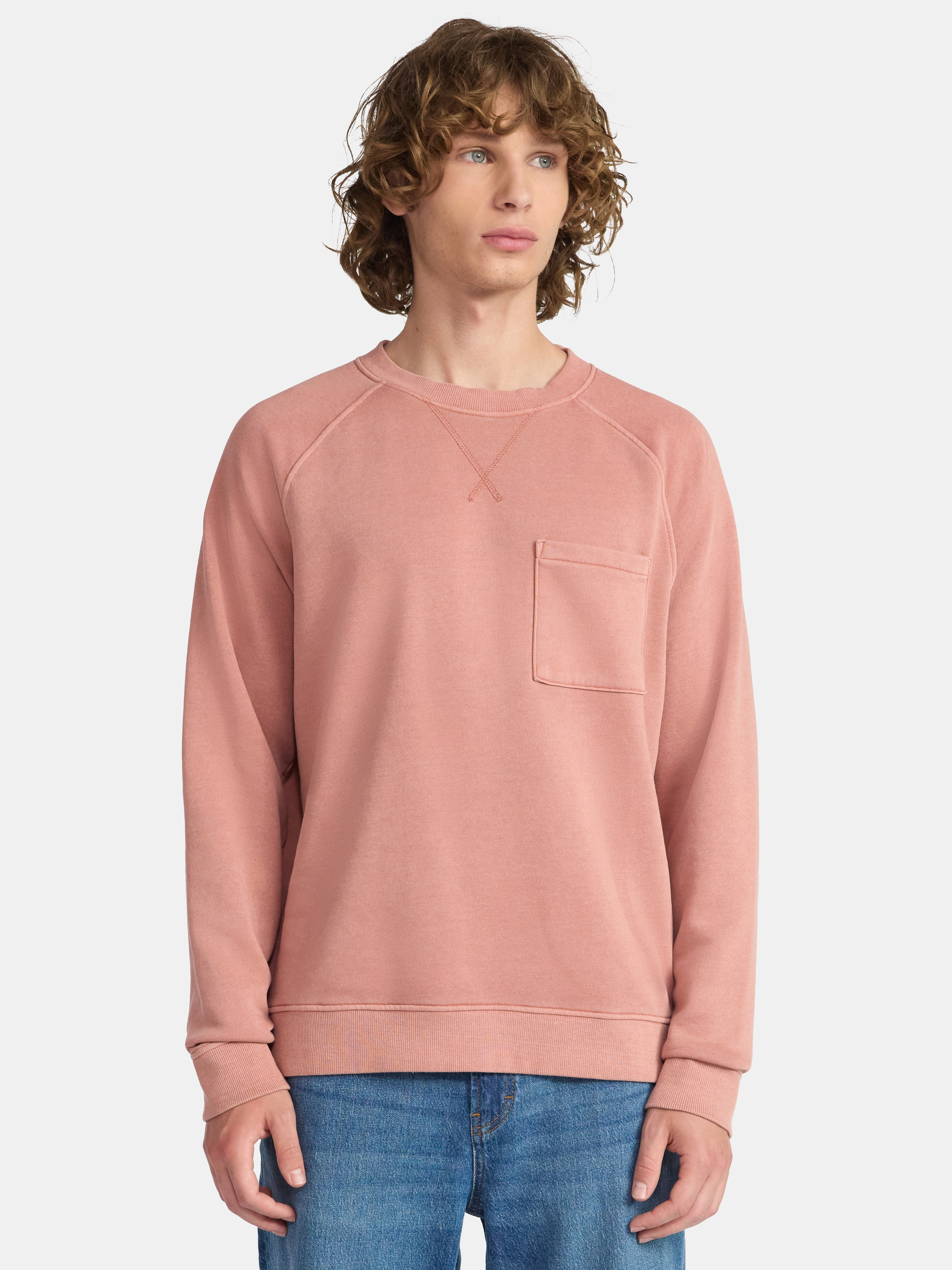 No Boundaries Crewneck Sweatshirt with Long Sleeves, Men's & Big Men's