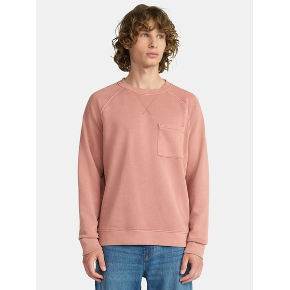 No Boundaries Crewneck Sweatshirt with Long Sleeves, Men's & Big Men's