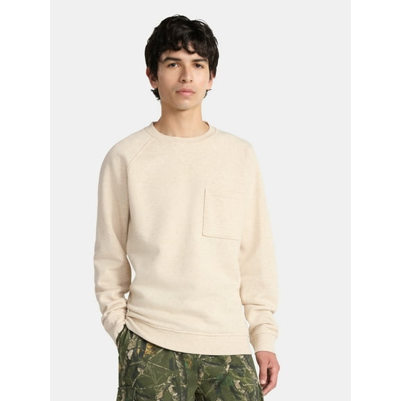 No Boundaries Crewneck Sweatshirt with Long Sleeves, Men's & Big Men's