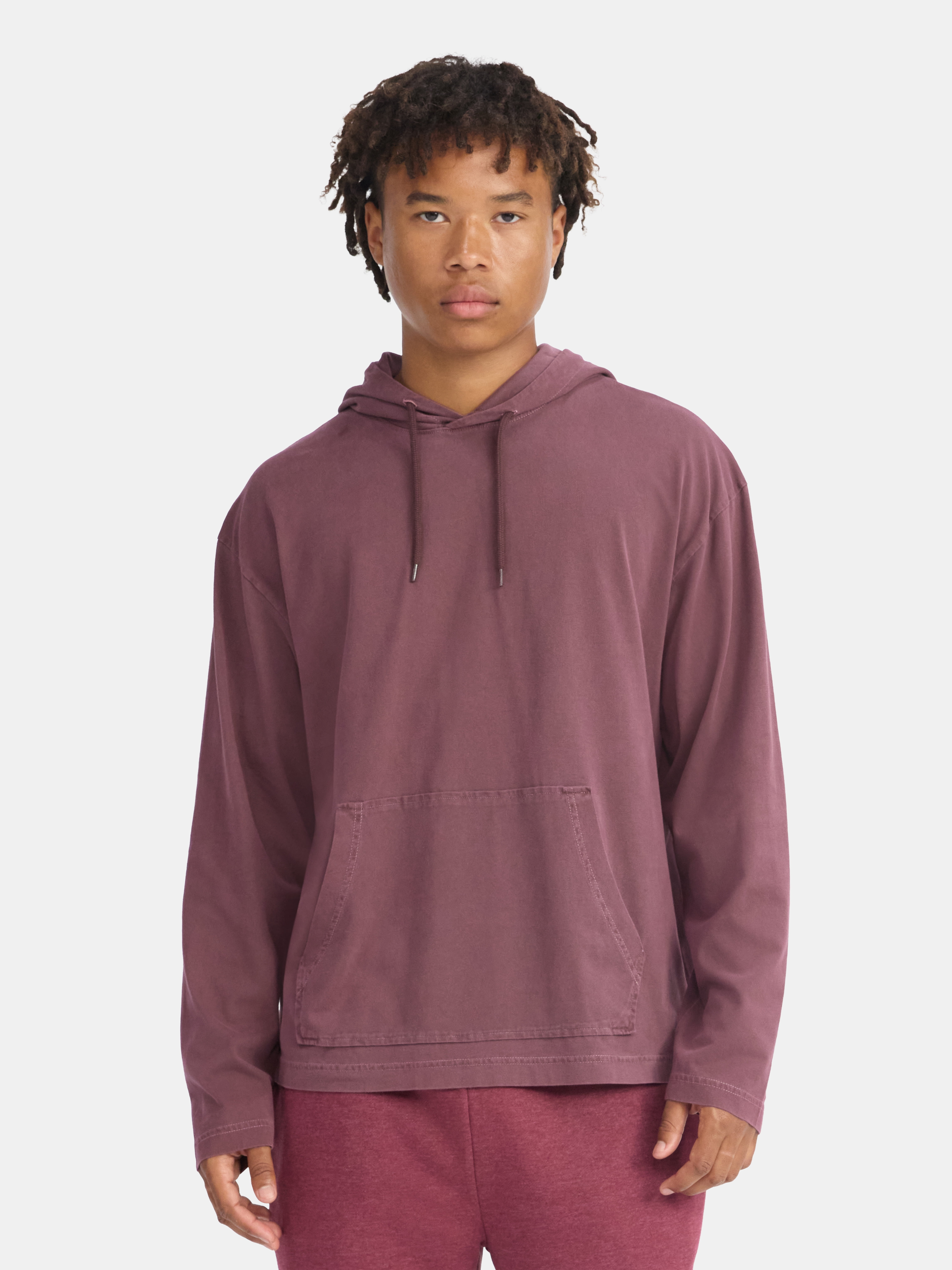 No Boundaries Men's & Big Men's Cotton Long Sleeve Jersey Tee Shirt Hoodie, Sizes XS-5XL