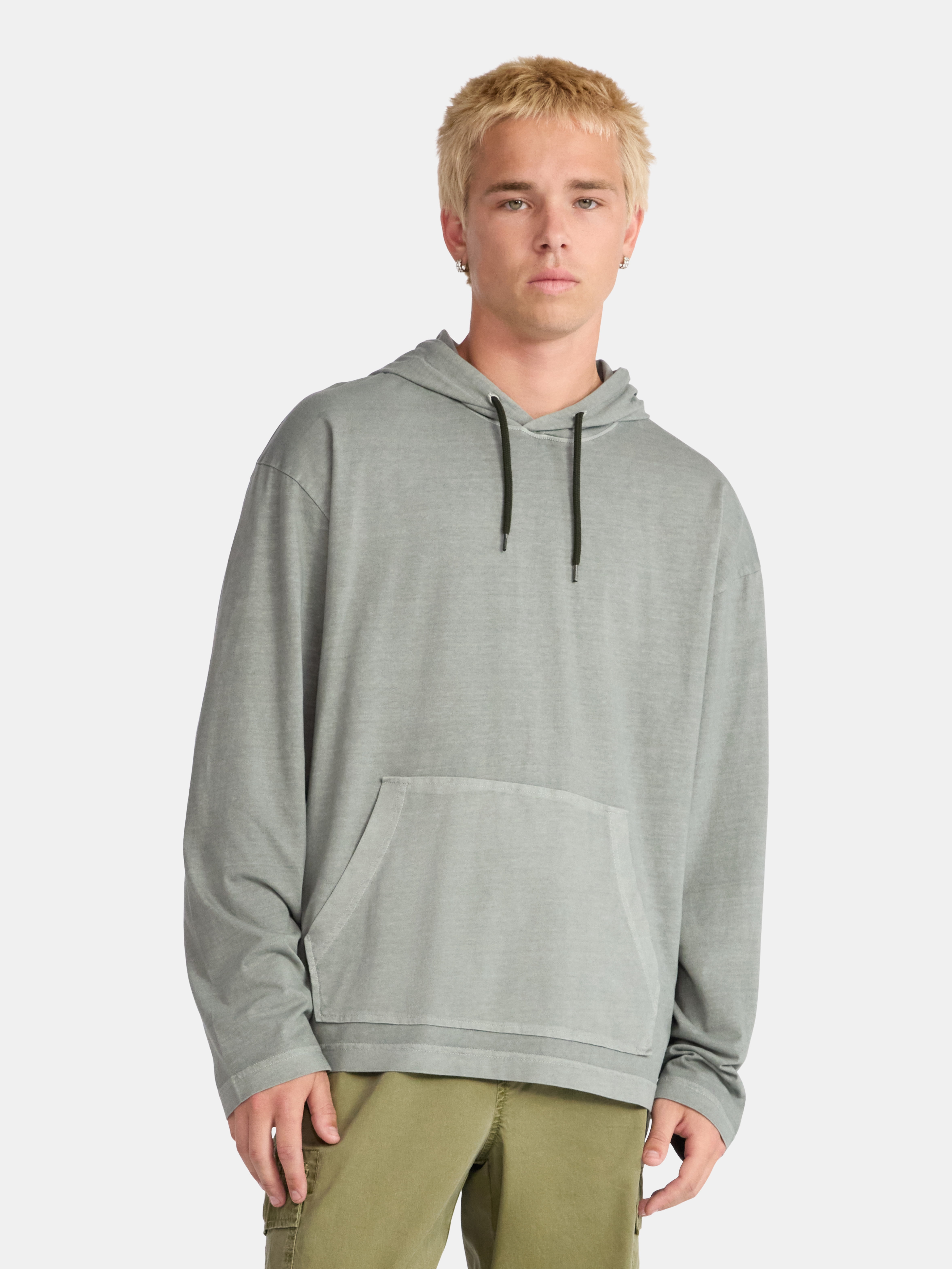No Boundaries Men's & Big Men's Cotton Long Sleeve Jersey Tee Shirt Hoodie, Sizes XS-5XL