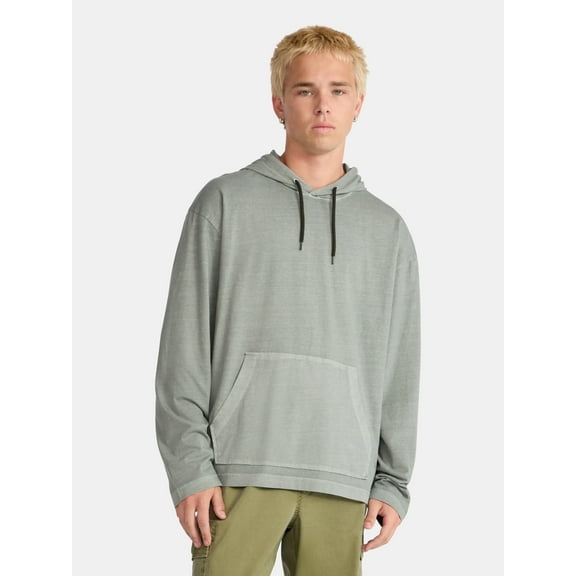 No Boundaries Men's & Big Men's Cotton Long Sleeve Jersey Tee Shirt Hoodie, Sizes XS-5XL