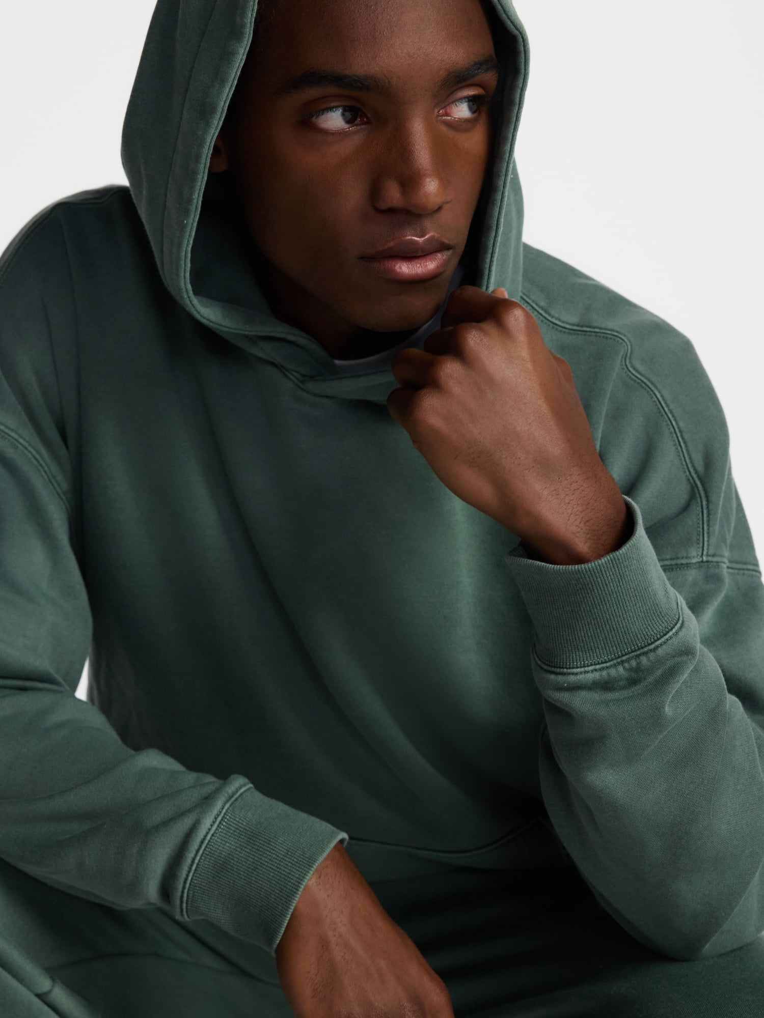 No Boundaries Boxy Fit Oversized Fleece Hoodie with Long Sleeves, Men's XS-4XLT