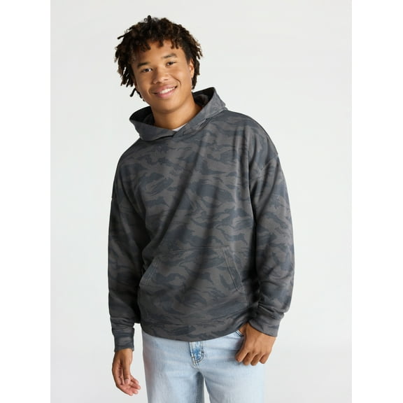 No Boundaries Oversized Hoodie with Long Sleeves, Men's & Big Men's
