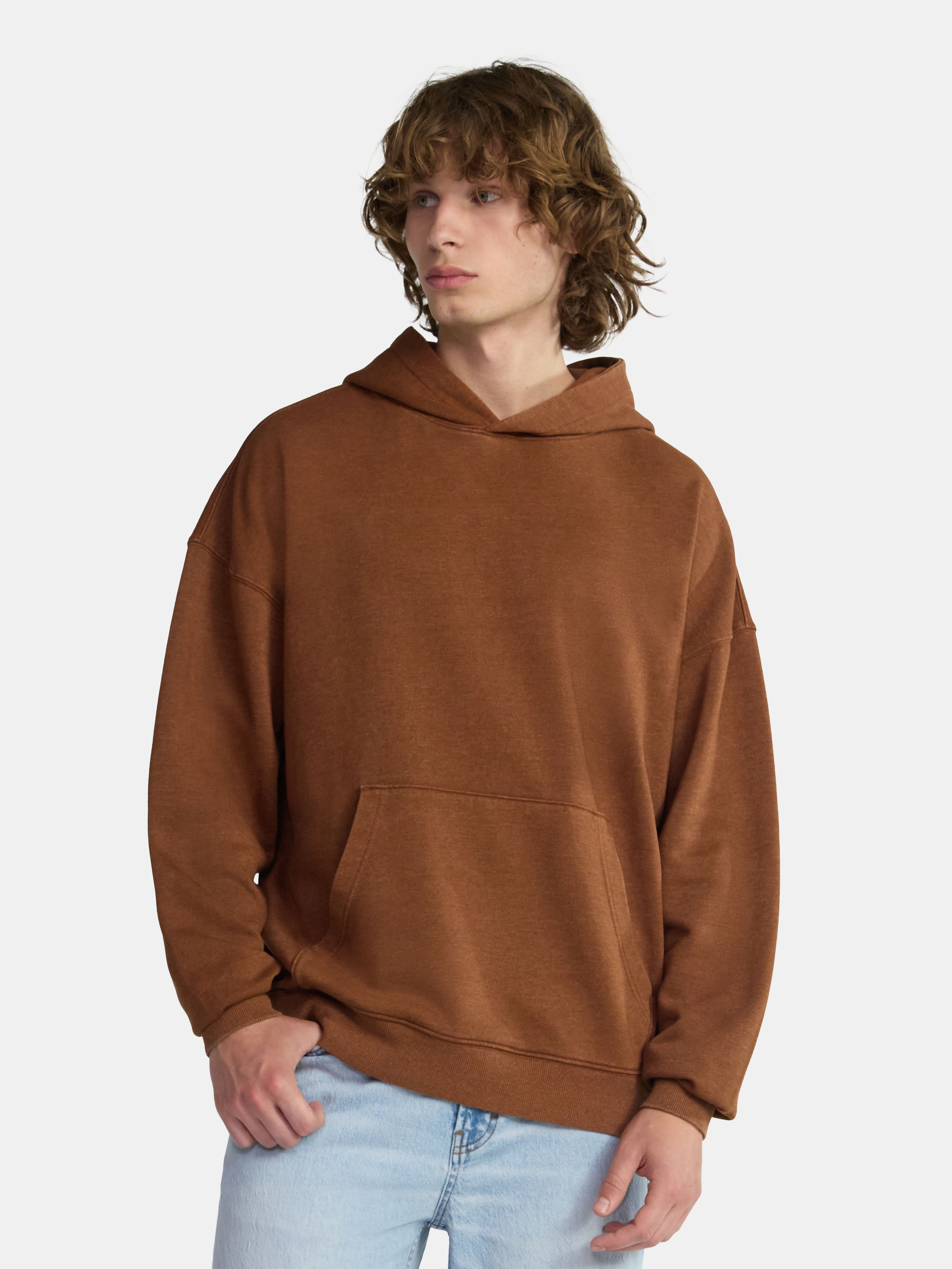 No Boundaries Oversized Hoodie with Long Sleeves, Men's & Big Men's