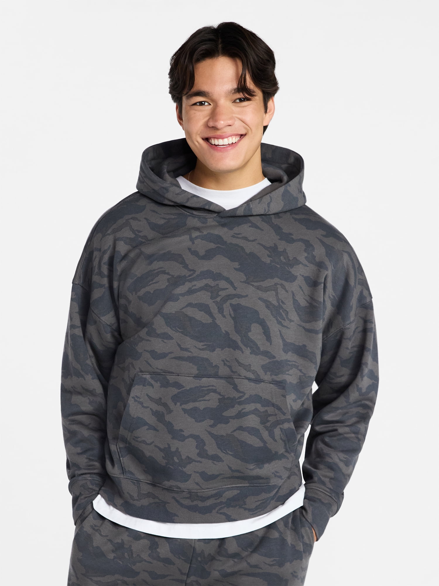 No Boundaries Oversized Hoodie with Long Sleeves, Men's XS-4XLT
