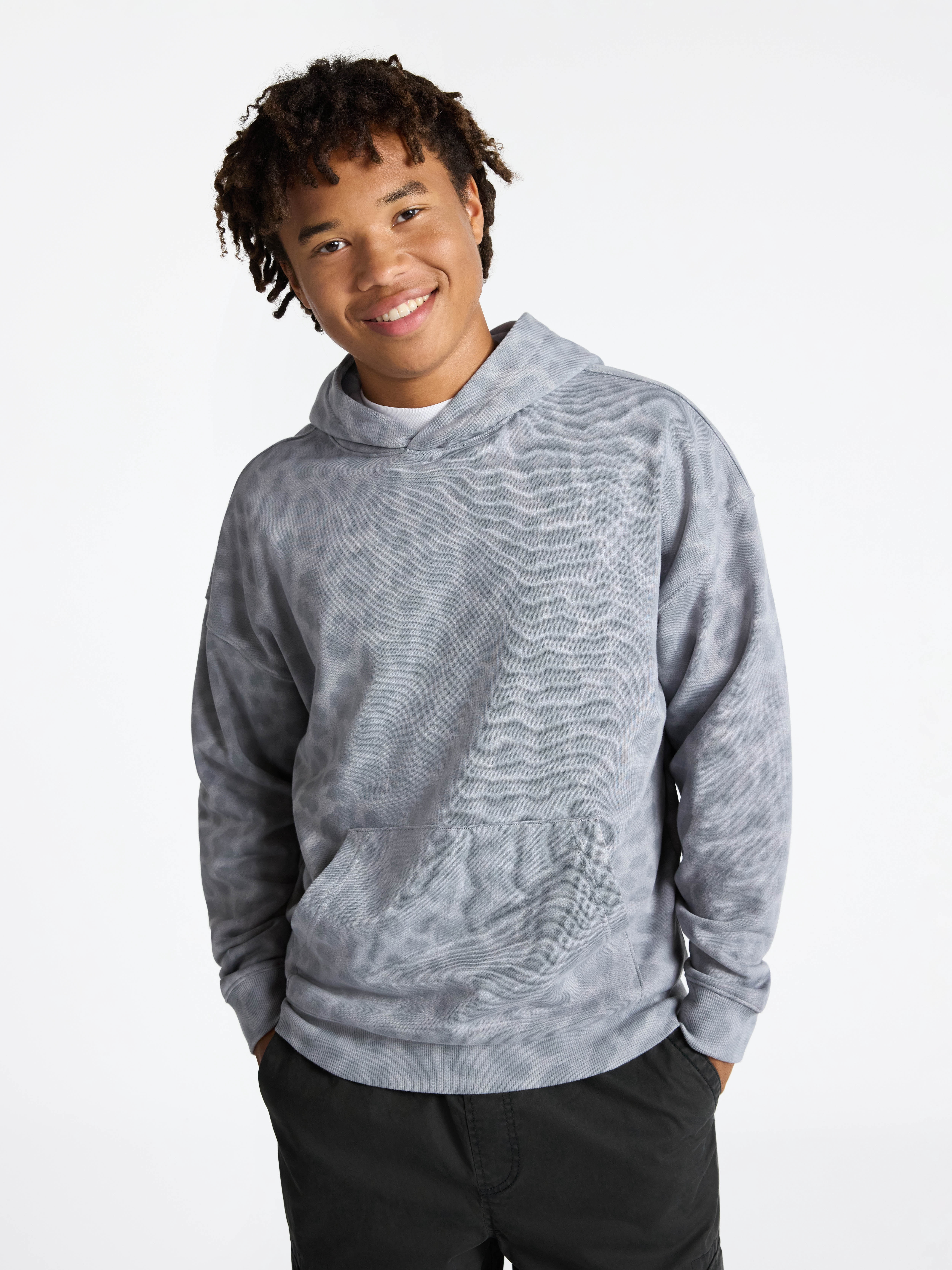 No Boundaries Oversized Hoodie with Long Sleeves, Men's & Big Men's