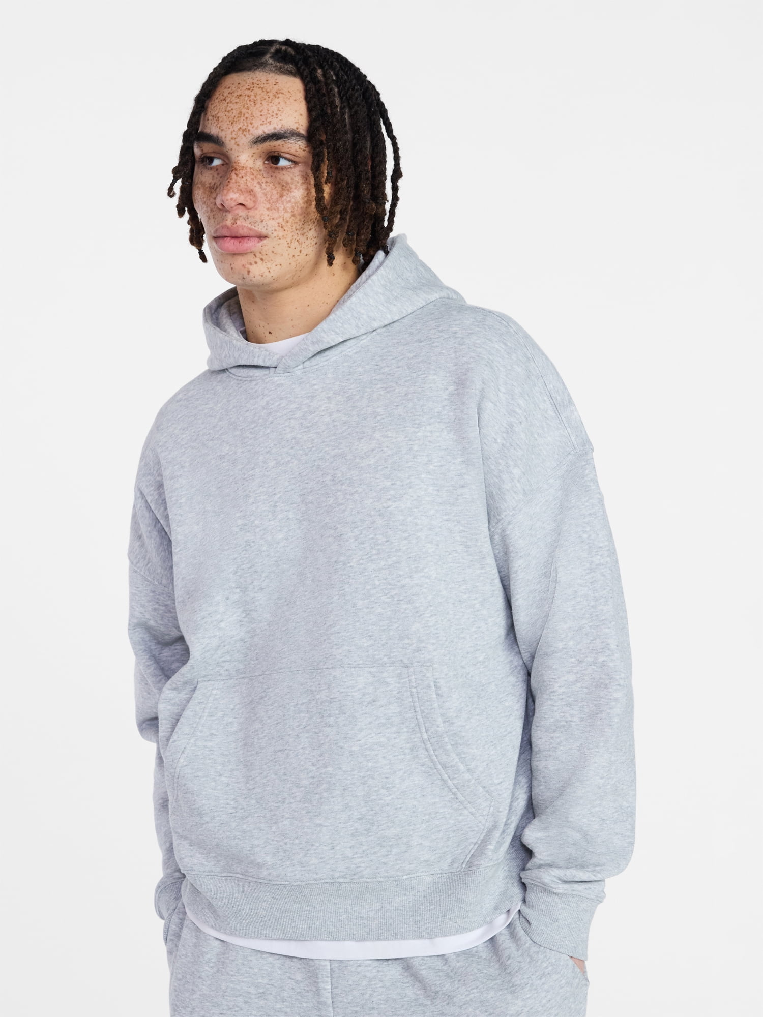No Boundaries Oversized Hoodie with Long Sleeves, Men's XS-4XLT