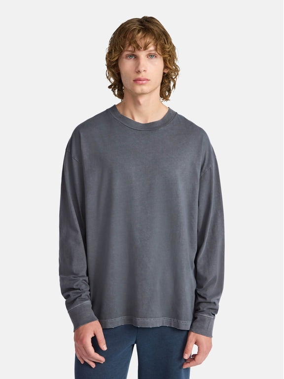 Men's & Big Men's Cotton Oversized Long Sleeve Tee