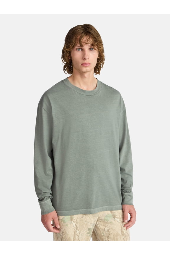 Oversized Cotton Long-Sleeve Tee, Men's & Big Men's