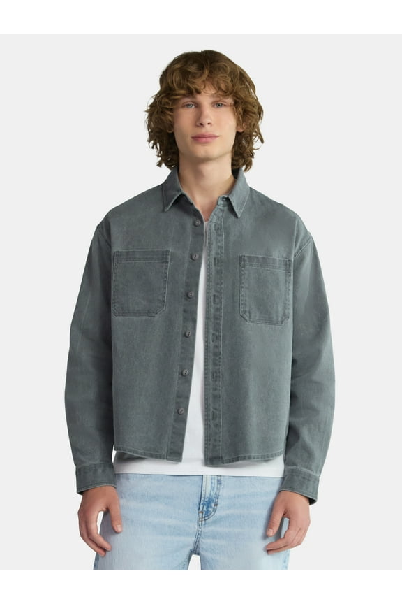 Twill Shirt with Long Sleeves, Men's and Big Men's