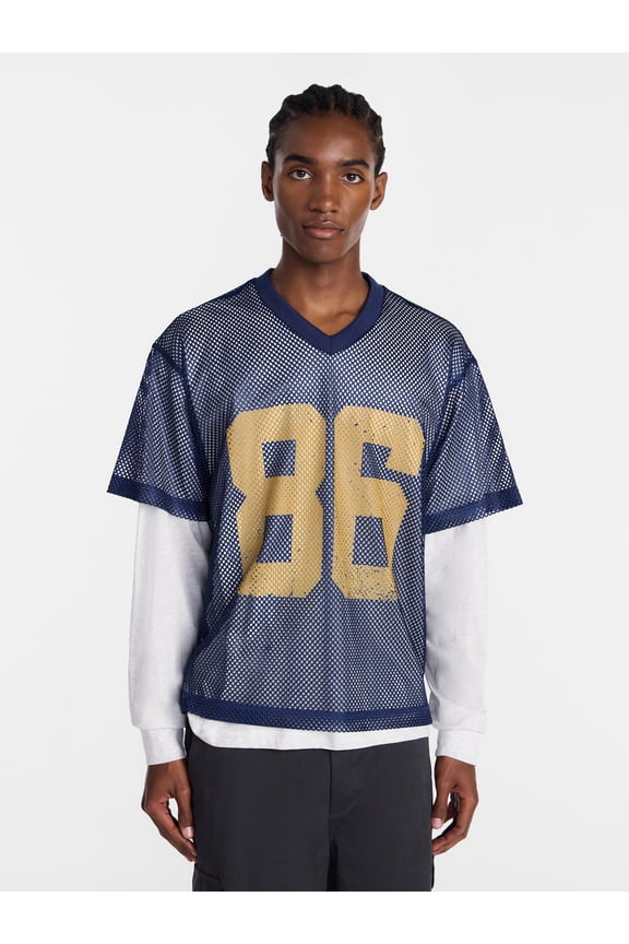 Layered Jersey with Long Sleeves, Men's XS-5XB