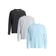 No Boundaries Thermal Tee with Long Sleeves, 3-Pack, Men's & Big Men's