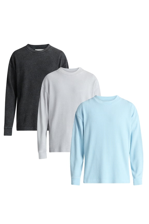 Thermal Tee with Long Sleeves, 3-Pack, Men's & Big Men's