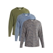 No Boundaries Thermal Tee with Long Sleeves, 3-Pack, Men's & Big Men's