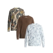 No Boundaries Thermal Tee with Long Sleeves, 3-Pack, Men's & Big Men's