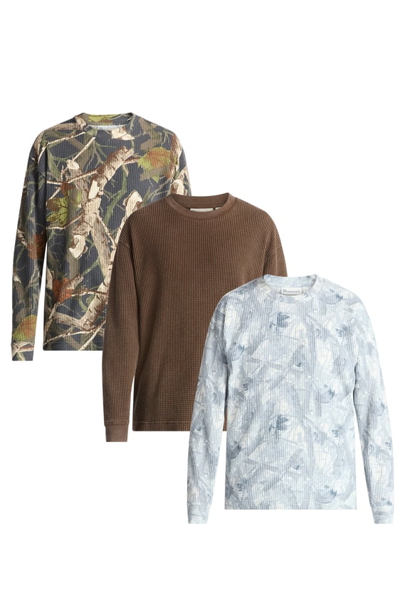 Thermal Tee with Long Sleeves, 3-Pack, Men's & Big Men's