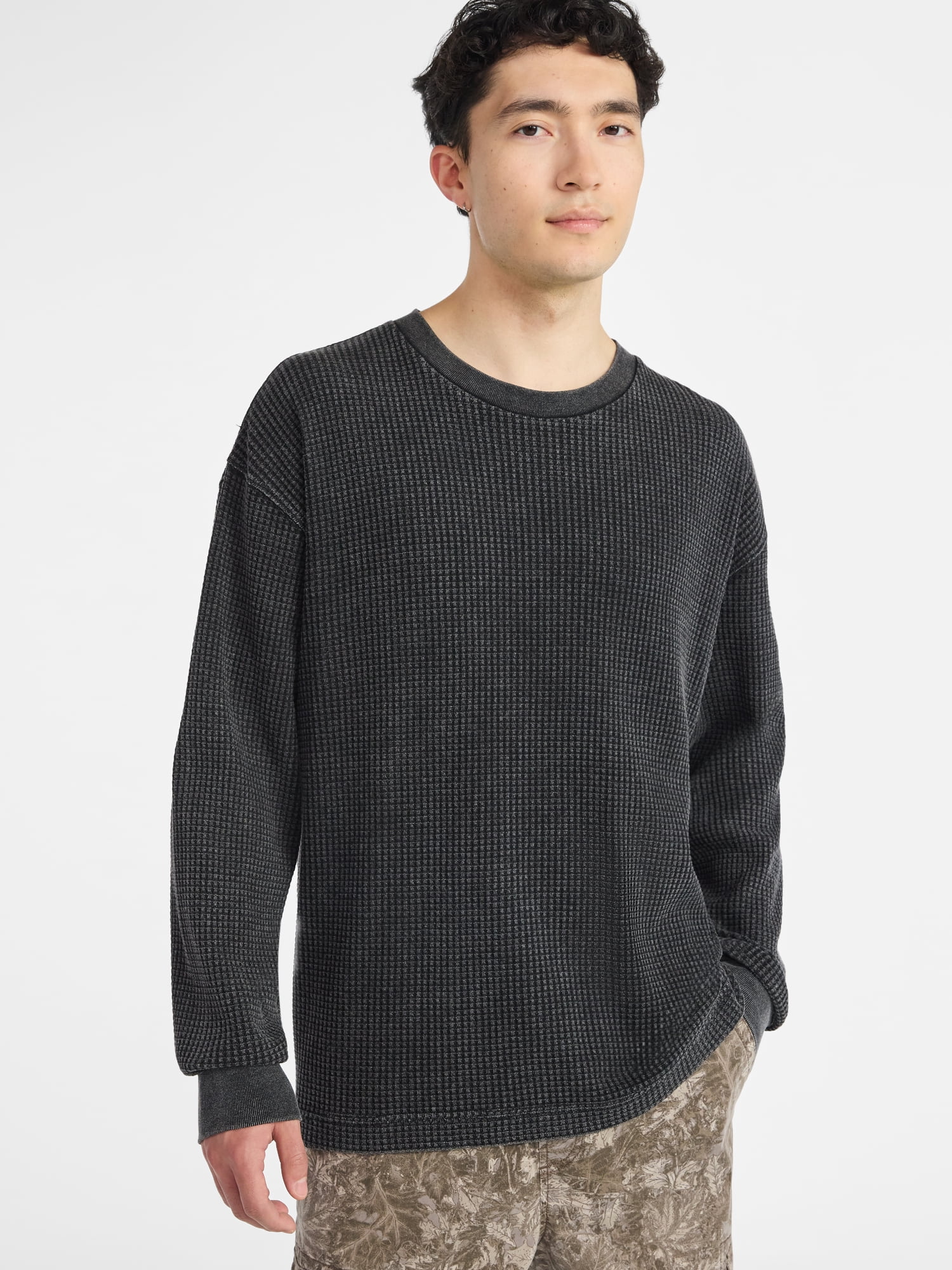 No Boundaries Thermal Tee with Long Sleeves, Men's & Big Men's