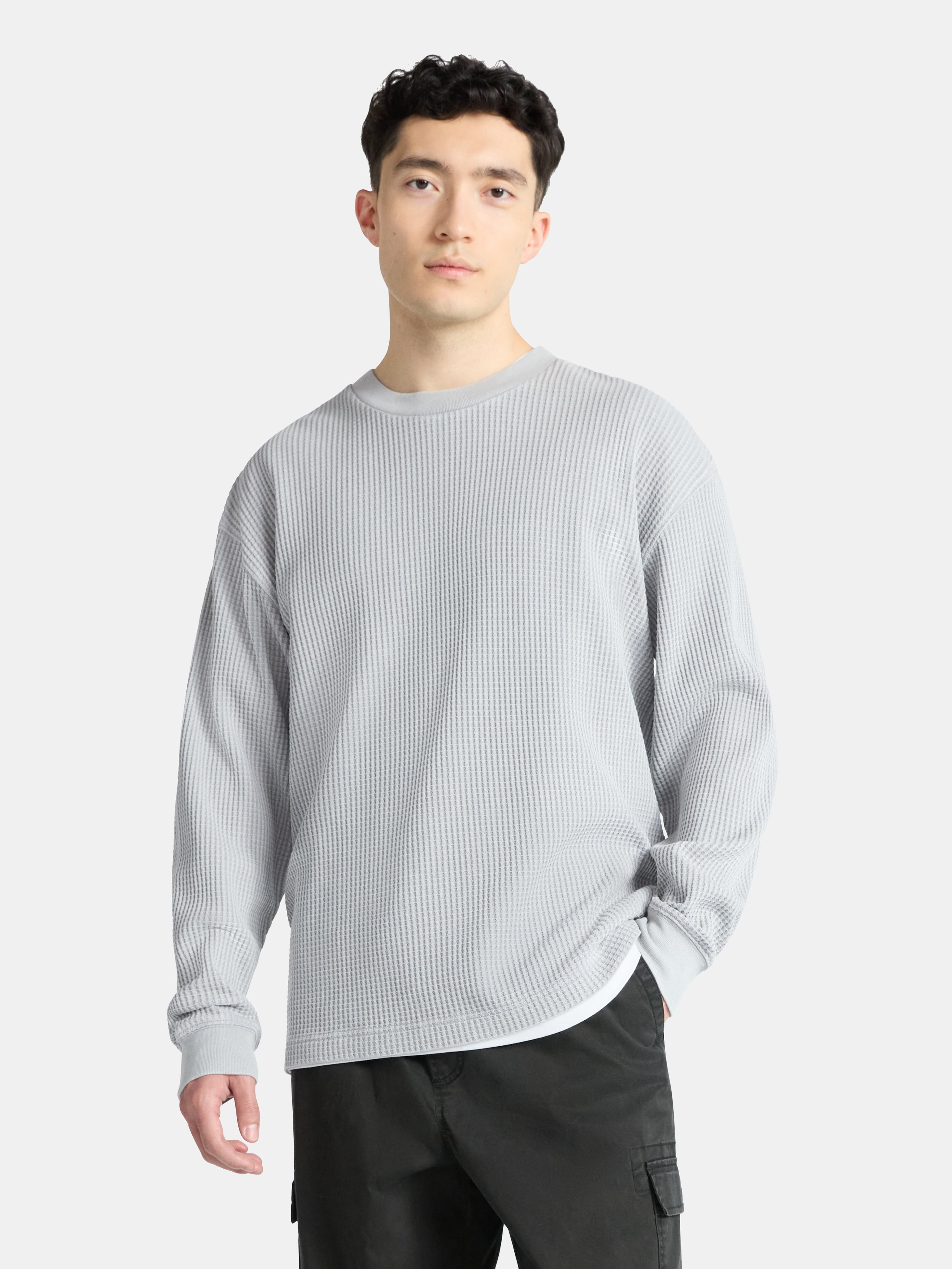 No Boundaries Thermal Tee with Long Sleeves, Men's & Big Men's