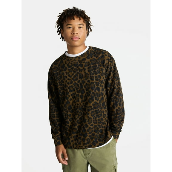 No Boundaries Thermal Tee with Long Sleeves, Men's & Big Men's