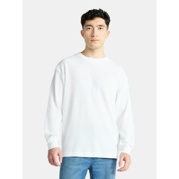 No Boundaries Thermal Tee with Long Sleeves, Men's & Big Men's