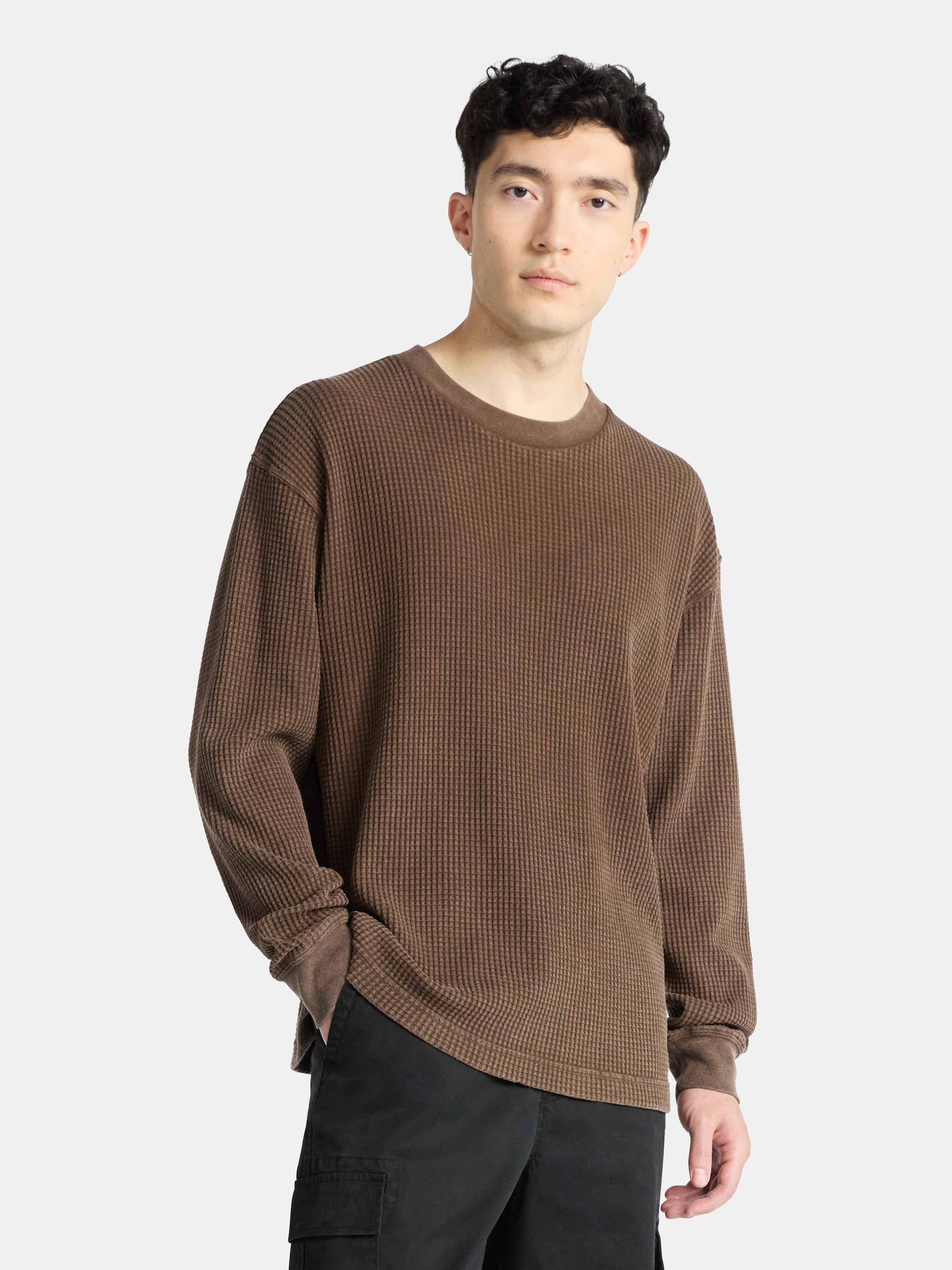 No Boundaries Thermal Tee with Long Sleeves, Men's & Big Men's