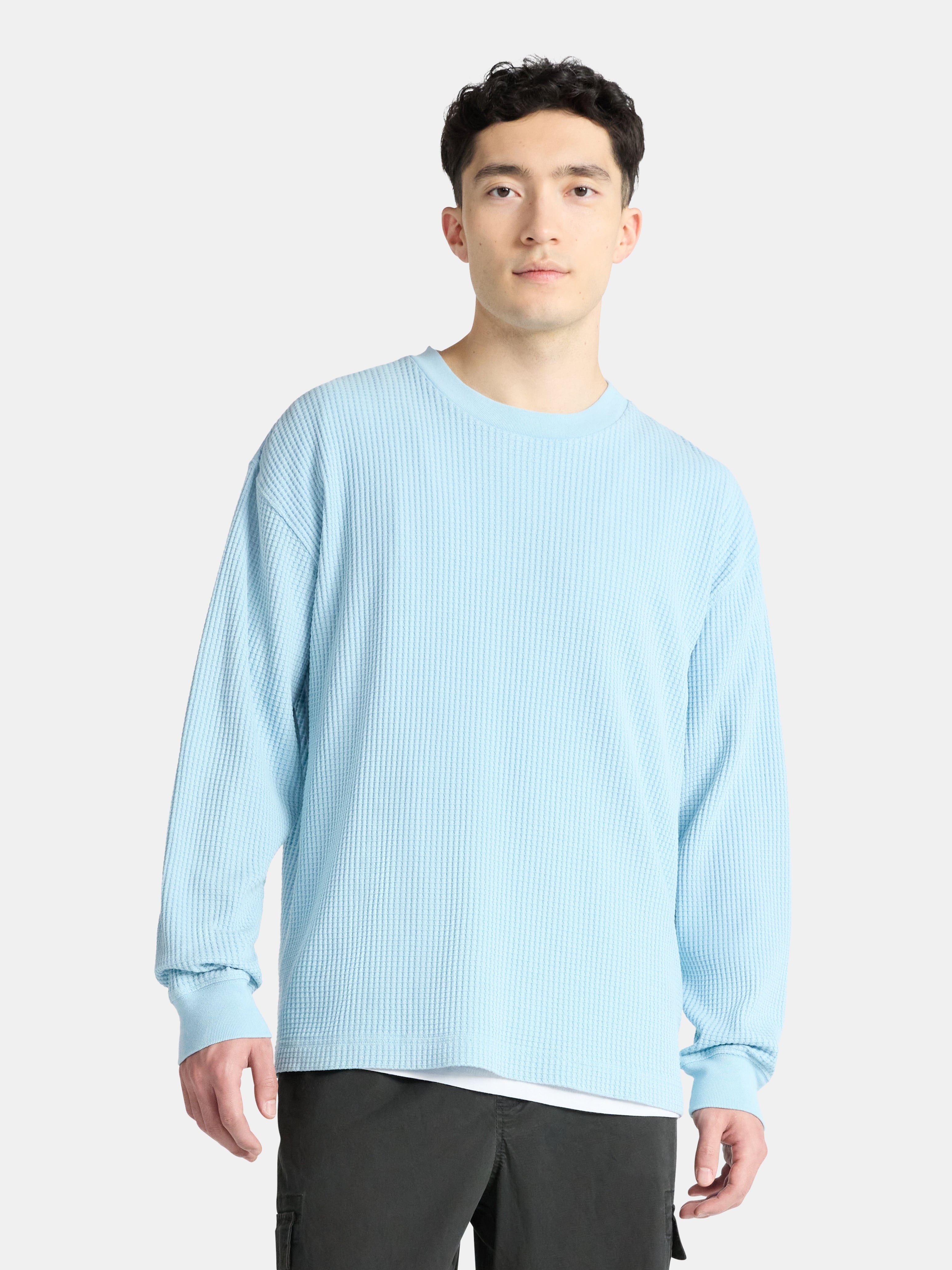 No Boundaries Thermal Tee with Long Sleeves, Men's & Big Men's