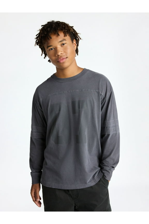 Men's & Big Men's Long Sleeves Varsity Tee ,Sizes XS-5XL