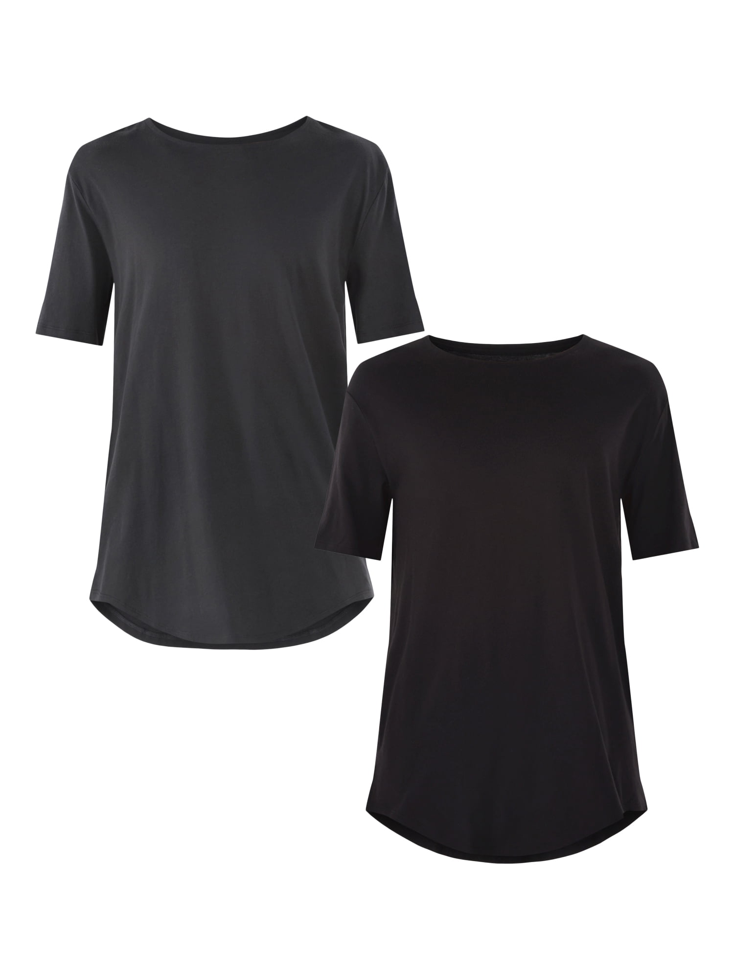 Walmart daily deals:  No Boundaries Men's & Big Men's Longline Curved Hem Elongated Tee Shirt, 2-Pack, Sizes XS-5XL