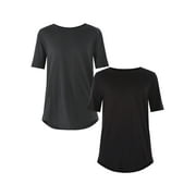 NO BOUNDARIES Men's & Big Men's Longline Curved Hem Elongated Tee Shirt, 2-Pack, Sizes XS-5XL