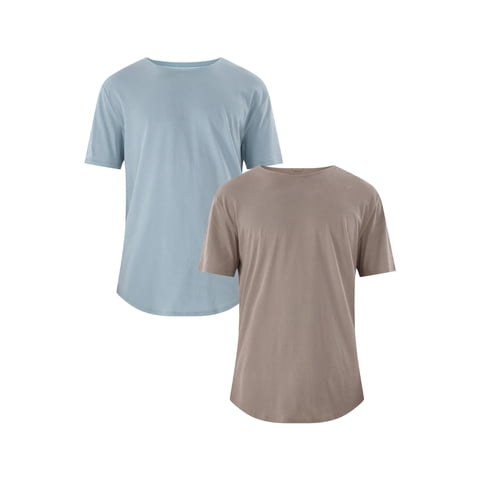 Men's & Big Men's Longline Curved Hem Tee Shirts, 2-Pack, Sizes XS-5XL