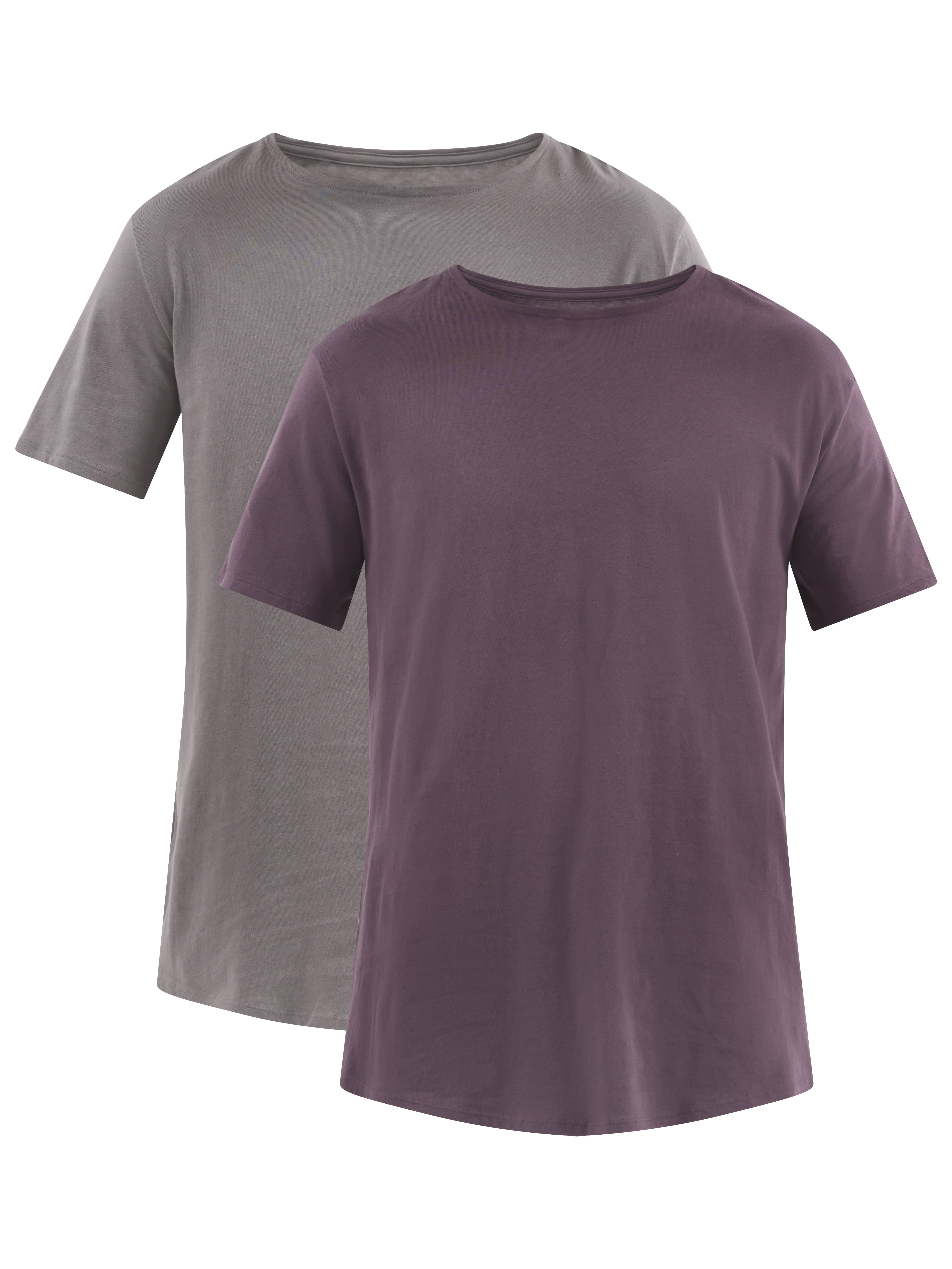 No Boundaries Men's & Big Men's Longline Curved Hem Elongated Tee Shirt, 2-Pack, Sizes XS-5XL
