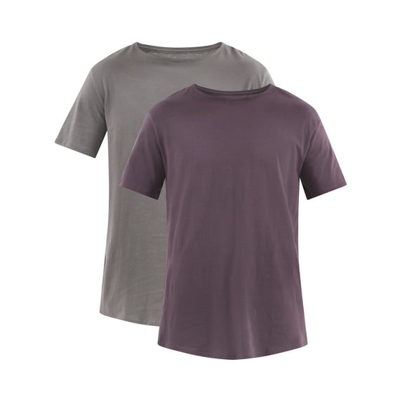 No Boundaries Men's & Big Men's Longline Curved Hem Elongated Tee Shirt, 2-Pack, Sizes XS-5XL