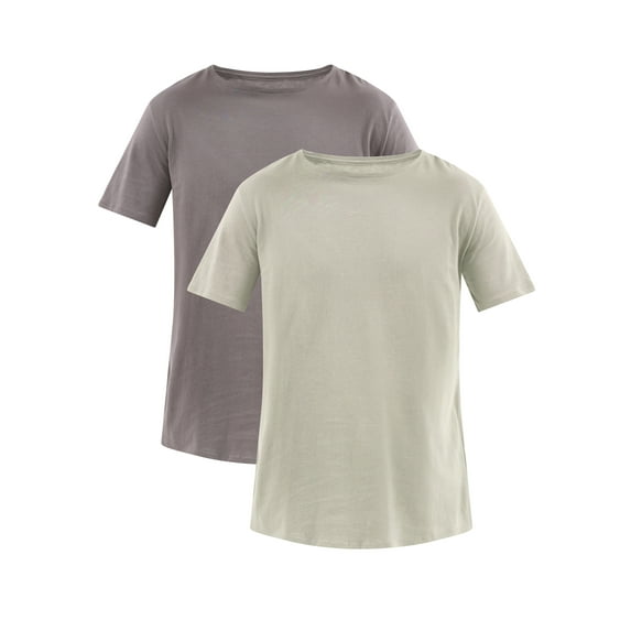 No Boundaries Men's & Big Men's Longline Curved Hem Elongated Tee Shirt, 2-Pack, Sizes XS-5XL