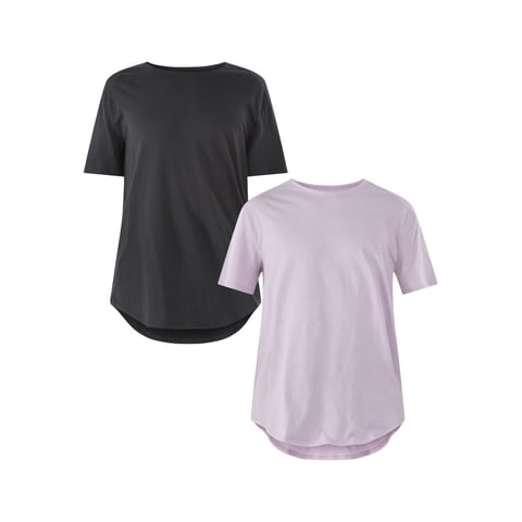 Men's & Big Men's Longline Curved Hem Elongated Tee Shirt, 2-Pack, Sizes XS-5XL