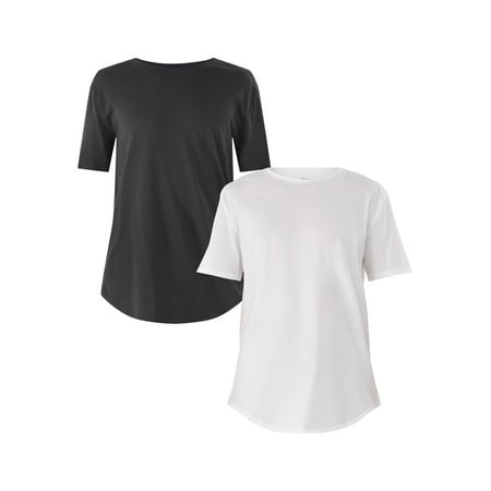 No Boundaries Men's & Big Men's Longline Curved Hem Elongated Tee Shirt, 2-Pack, Sizes XS-5XL