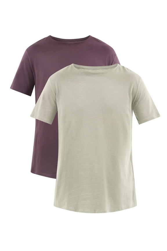 Men's & Big Men's Longline Curved Hem Elongated Tee Shirt, Sizes XS-5XL