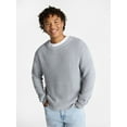 thumbnail image 1 of No Boundaries Marled Cotton Crewneck Pullover Sweater, Midweight, Men's & Big Men's, 1 of 5