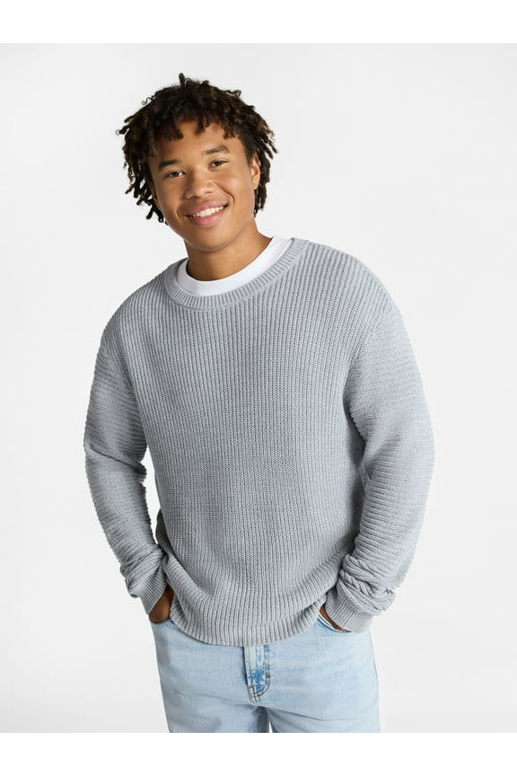 Marled Cotton Crewneck Pullover Sweater, Midweight, Men's & Big Men's