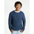 thumbnail image 1 of No Boundaries Marled Cotton Crewneck Pullover Sweater, Midweight, Men's & Big Men's, 1 of 5
