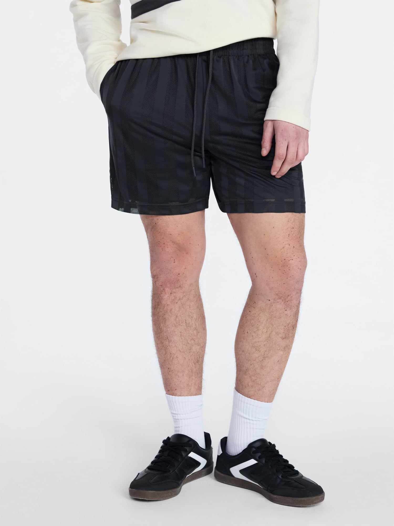 No Boundaries Men's & Big Men's Striped Mesh Shorts, 6.5" Inseam, Sizes XS-5XL