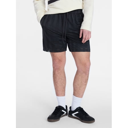 No Boundaries Men's & Big Men's Striped Mesh Shorts, 6.5 in Inseam, Sizes XS-5XL