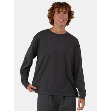 No Boundaries Men's & Big Men's Oversized Long Sleeve Tee Shirt, Sizes XS-5XL